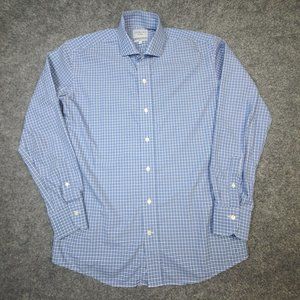Ledbury Mens Button Up Shirt Size 16 1/2 Long Sleeve Collared Slim Fit Shirt